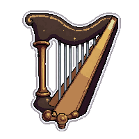 Harp  Covered In Dust — free pixel art sprite from Marketplace Instruments