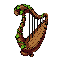 Harp  Engraved With Vines — free pixel art sprite from Marketplace Instruments