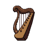 harp  ribbon tied