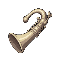 horn trumpet  bone carved white