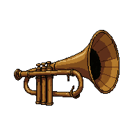 horn trumpet  broken with cracks