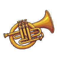 horn trumpet  gold inlaid
