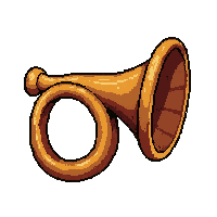 horn trumpet  magical glowing