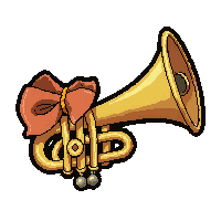 horn trumpet  ribbon tied