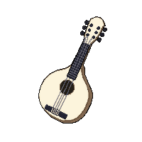 mandolin  bone carved white
