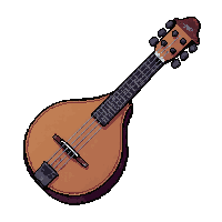 mandolin  covered in dust