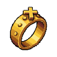 gold ring  with cross pendant