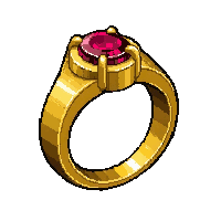 gold ring  with red ruby