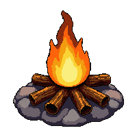 campfire  ancient and weathered