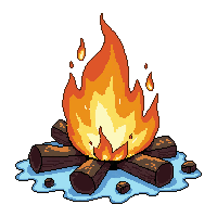 campfire  frost frozen blue