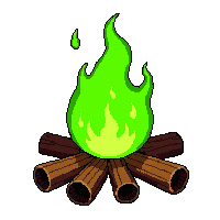 campfire  with green poison flame
