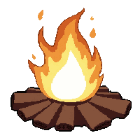 campfire  with white holy flame