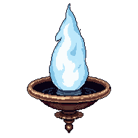 crystal chandelier  with white holy flame