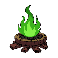 fire pit brazier  with green poison flame