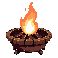 fire pit brazier  with white holy flame