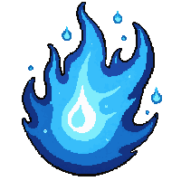 glowing rune light  with blue magical flame