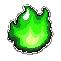 glowing rune light  with green poison flame