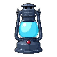 iron lantern  frost frozen blue