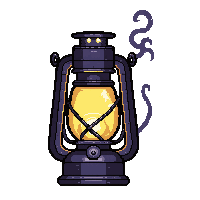 iron lantern  snuffed with smoke wisps