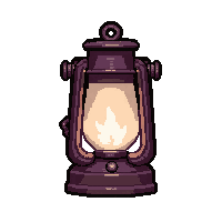 iron lantern  with white holy flame