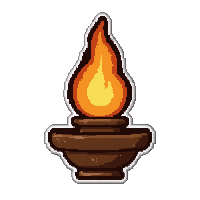 oil lamp  with bright orange flame