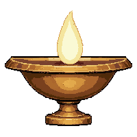 oil lamp  with white holy flame
