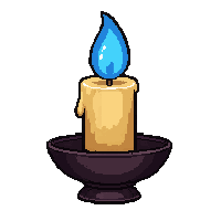 Single Candle In Holder With Blue Magical Flame — free pixel art sprite from the Marketplace Lamps Lights collection, transparent PNG