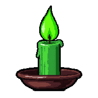 Single Candle In Holder With Green Poison Flame — free pixel art sprite from the Marketplace Lamps Lights collection, transparent PNG