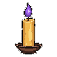 Single Candle In Holder  With Purple Shadow Flame — free pixel art sprite from the Marketplace Lamps Lights collection, transparent PNG