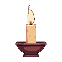 Single Candle In Holder With White Holy Flame — free pixel art sprite from the Marketplace Lamps Lights collection, transparent PNG