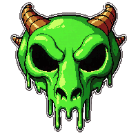 dragon skull  dripping green slime