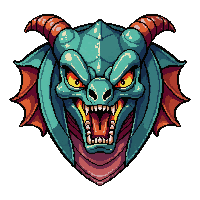 dragon skull  glowing with magic