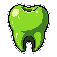 giant tooth  dripping green slime