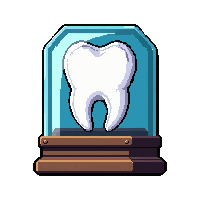 giant tooth  encased in crystal