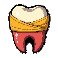 giant tooth  wrapped in cloth