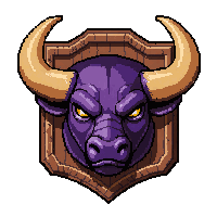 minotaur horn  mounted on wooden plaque