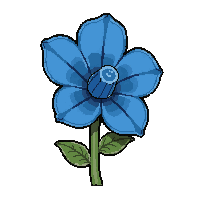 Blue Flower  Wilted And Sad — free pixel art sprite from Marketplace Plants Herbs