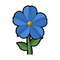 Blue Flower  With Butterfly — free pixel art sprite from Marketplace Plants Herbs