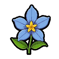 Blue Flower  With Golden Glow — free pixel art sprite from Marketplace Plants Herbs