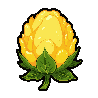 magical glowing herb  with golden glow