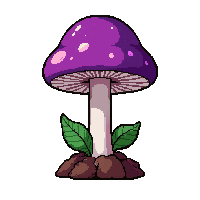 purple mushroom  tiny seedling sprouting