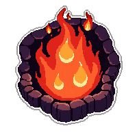 magical floating rune symbol  glowing red fire rune