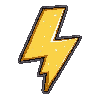 magical floating rune symbol  glowing yellow lightning rune