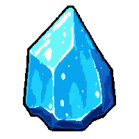 rune crystal  glowing blue ice rune