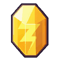 rune crystal  glowing yellow lightning rune