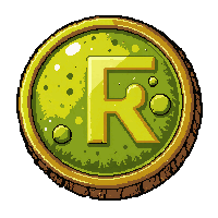 rune engraved coin  moss covered rune