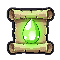 scroll with rune  glowing green nature rune
