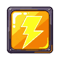 square rune tablet  glowing yellow lightning rune