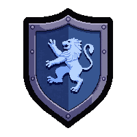 Buckler Small Shield  With Blue Lion Emblem — free pixel art sprite from Marketplace Shields
