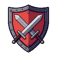 Buckler Small Shield  With Crossed Swords — free pixel art sprite from Marketplace Shields